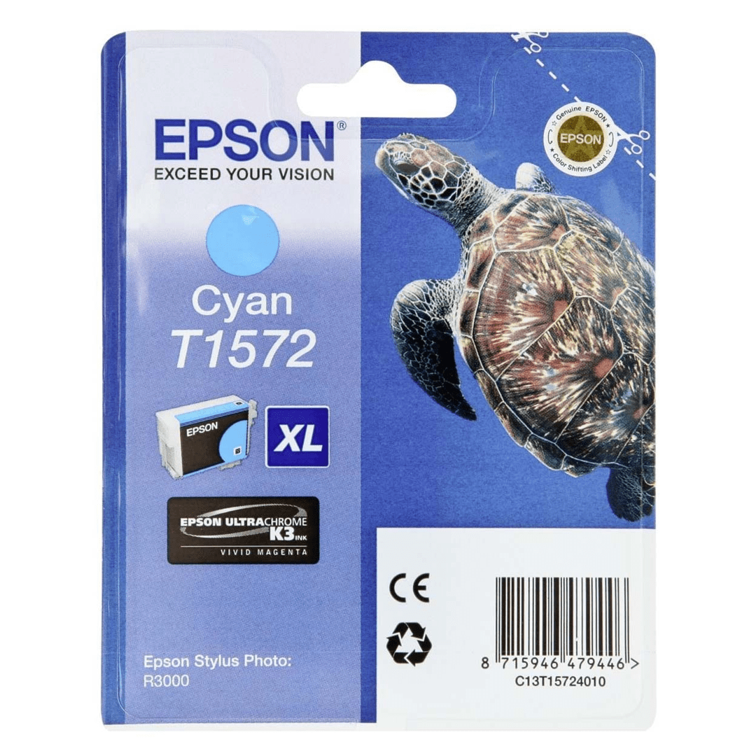 2603202669c4778108ddb.png Tusz Epson T1572 do Stylus Photo R3000 | 25,9ml | cyan - obrazek 1