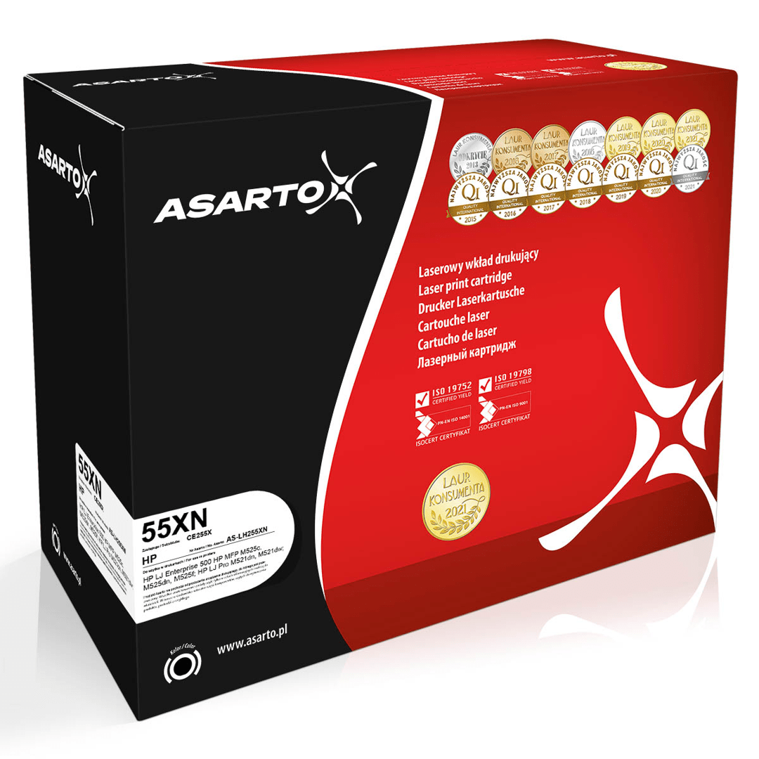 2603202669c47d5f2fd72.png Toner Asarto do HP 55XN | CE255X | 12500 str. | black - obrazek 1