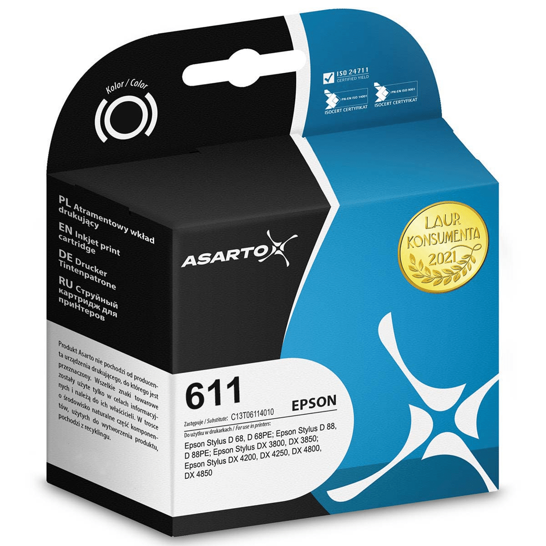 2603202669c47f62ba046.png EOL Tusz Asarto do Epson 611 | C13T06114010 | 420 str. | black - obrazek 1