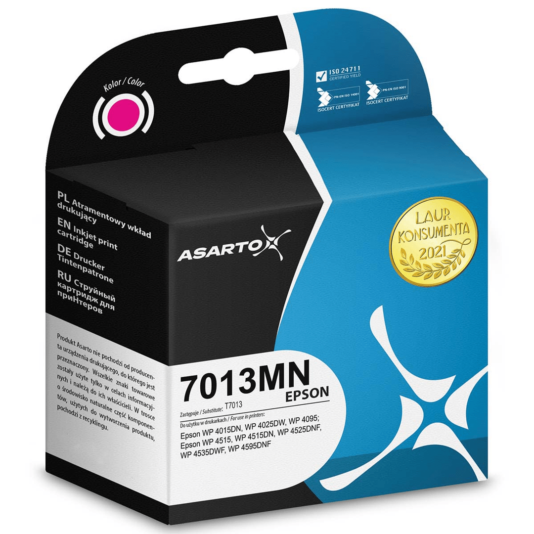 2603202669c496ec20315.png Tusz Asarto do Epson 7013MN | C13T70134010 | 3200 str. | magenta - obrazek 1