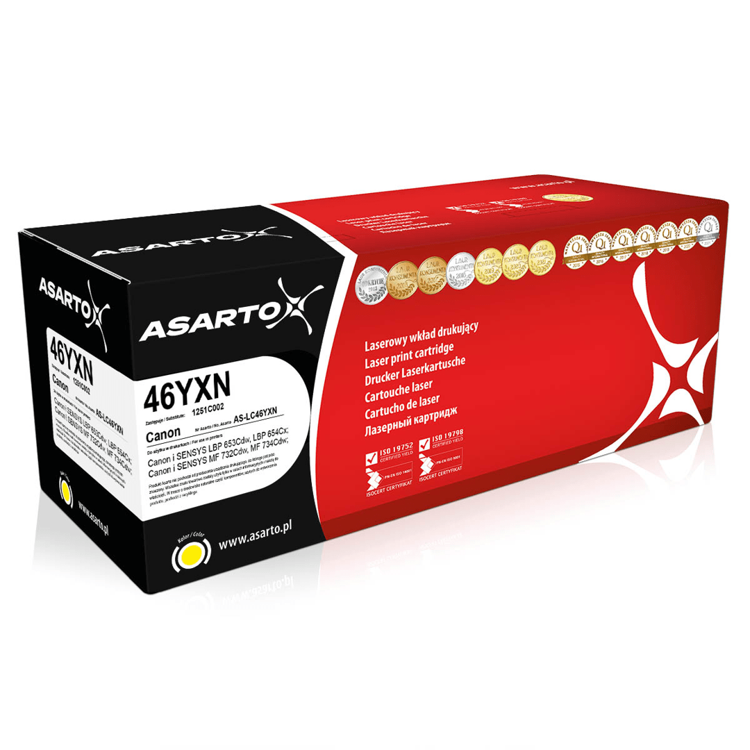 2603202669c4c24a01b1d.png Toner Asarto do Canon 46YXN | 1251C002 | 5000 str. | yellow - obrazek 1