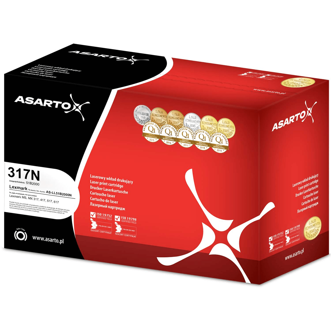 2603202669c4ccd7a1909.png Toner Asarto do Lexmark 317N | 51B2000 | 2500 str. | black - obrazek 1