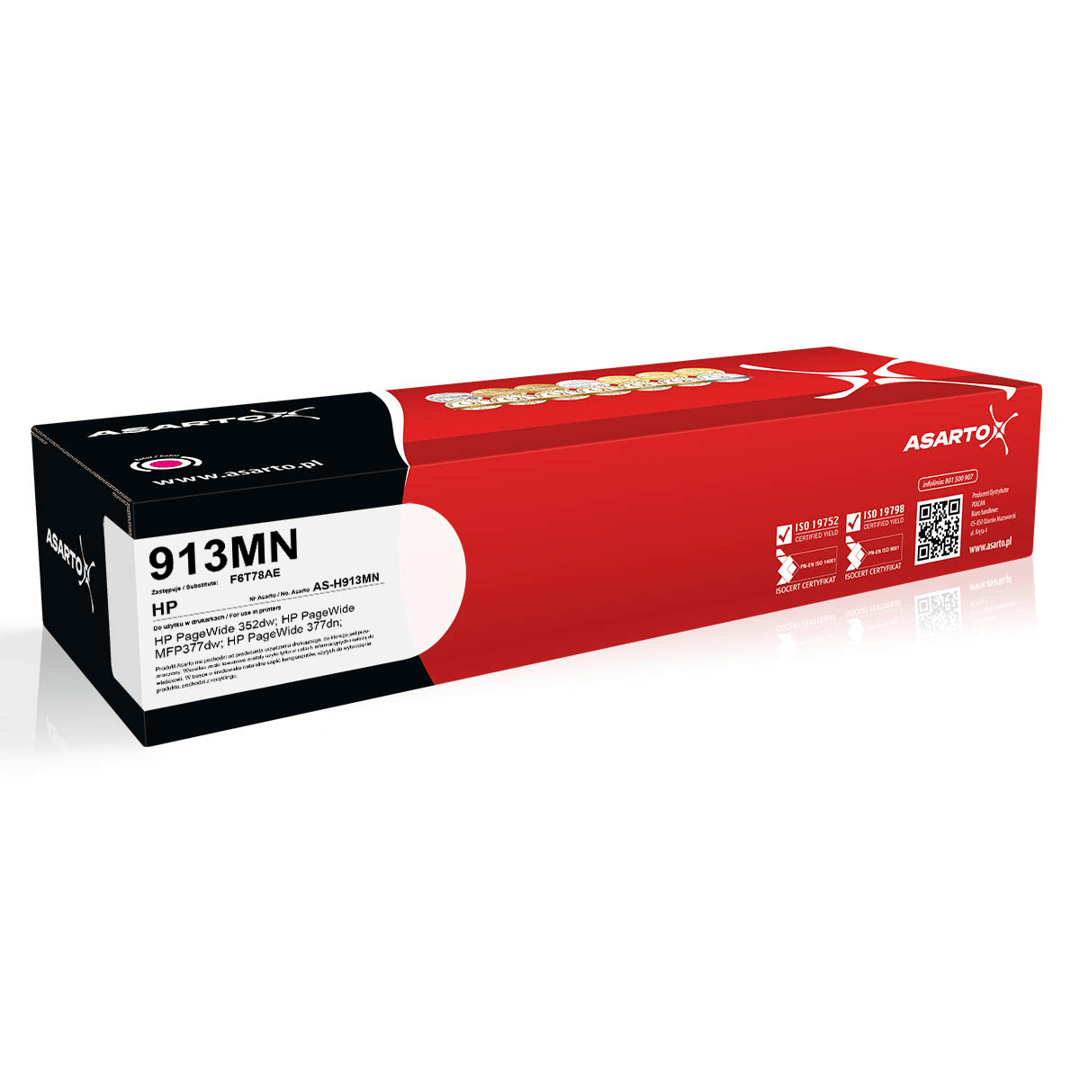 2603202669c4e1f161467.png Tusz Asarto do HP 913MN | F6T78AE | 3000 str. | magenta - obrazek 1