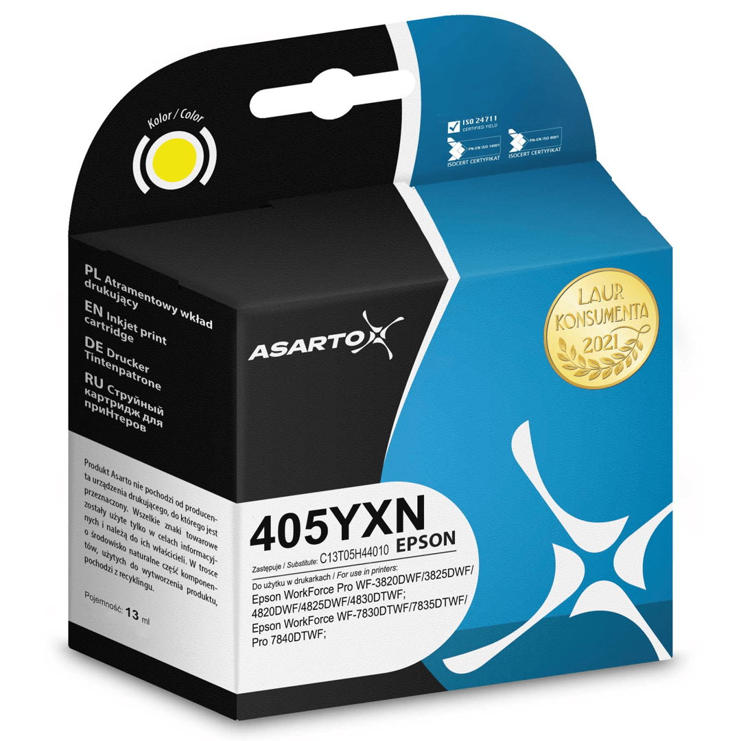 2603202669c4e4e5e64d1.png Tusz Asarto do Epson 405YXN | C13T05H44010 | 1100 str. | yellow - obrazek 1