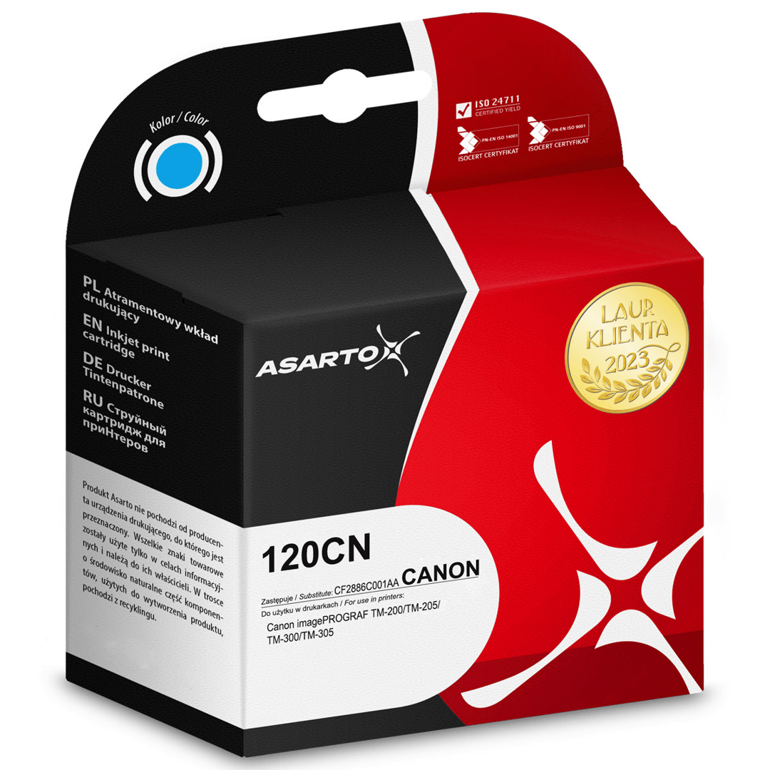 2603202669c500c81ac0a.png Tusz Asarto do Canon 120CN | PFI120 | CF2886C001AA | 130 ml | cyan - obrazek 1