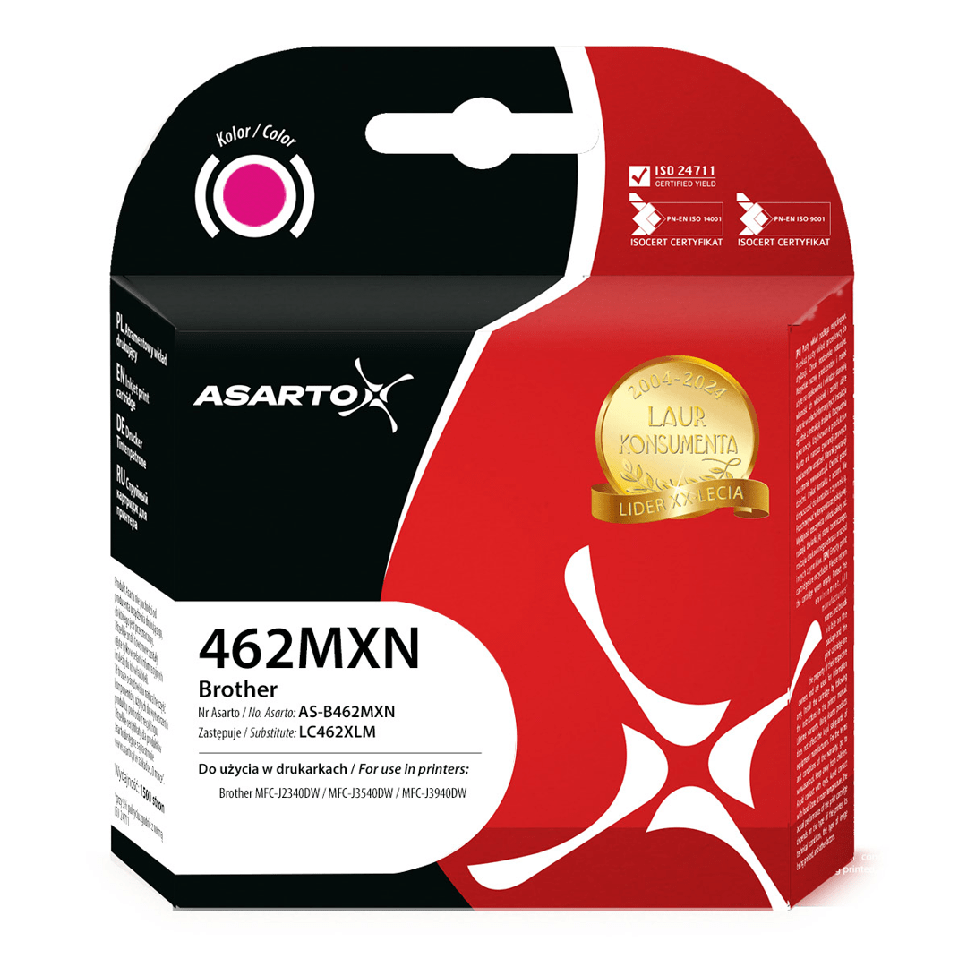 2603202669c50e21a7053.png Tusz Asarto do Brother 462MXN | LC462XLM | 1500 str. | magenta - obrazek 1
