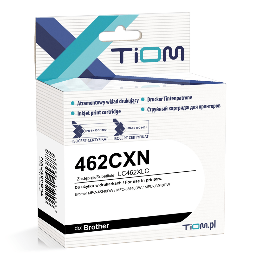 2603202669c50e2deca4d.png Tusz Tiom do Brother 462CXN | LC462XLC | 1500 str. | cyan - obrazek 1