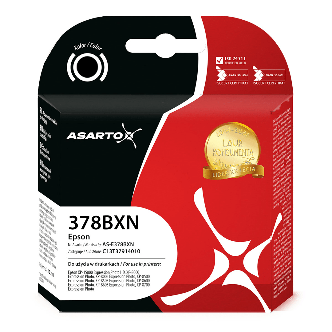 2603202669c50f7eef978.png Tusz Asarto do Epson 378XL | C13T37914010 | 500 str. | black - obrazek 1