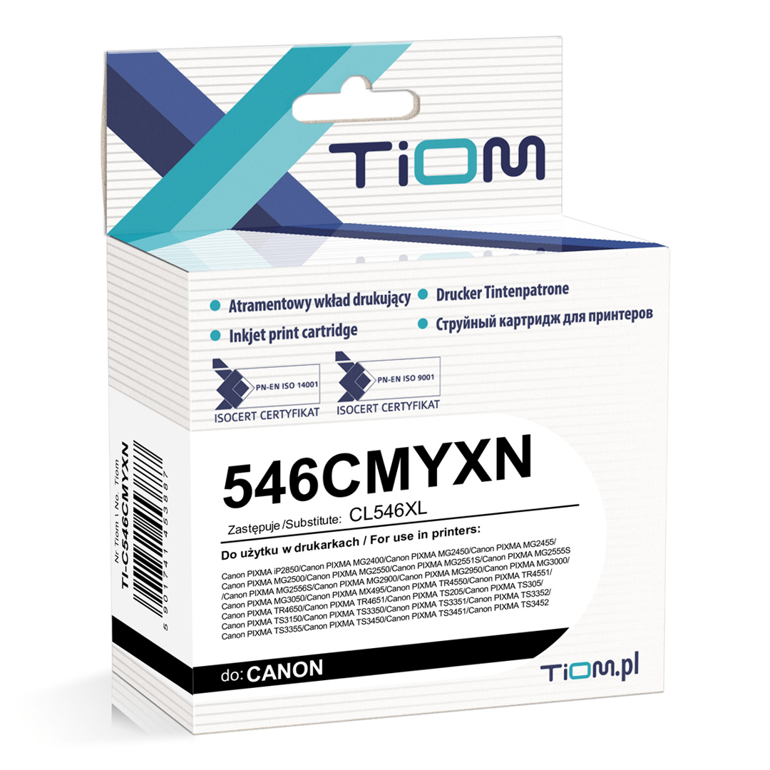 2603202669c51640f3e6d.png Tusz Tiom do Canon 546CMYXN | 8288B001 CL546XL | 340 str. | kolor - obrazek 1
