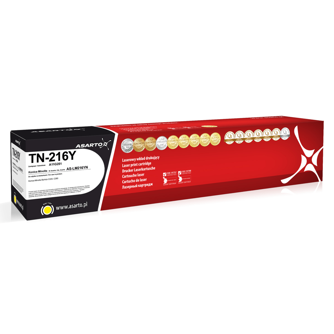 0104202669cd09f4ebacb.png Toner Asarto do Konica-Minolta TN-216Y | A11G251 | 26000 str. | yellow - obrazek 1